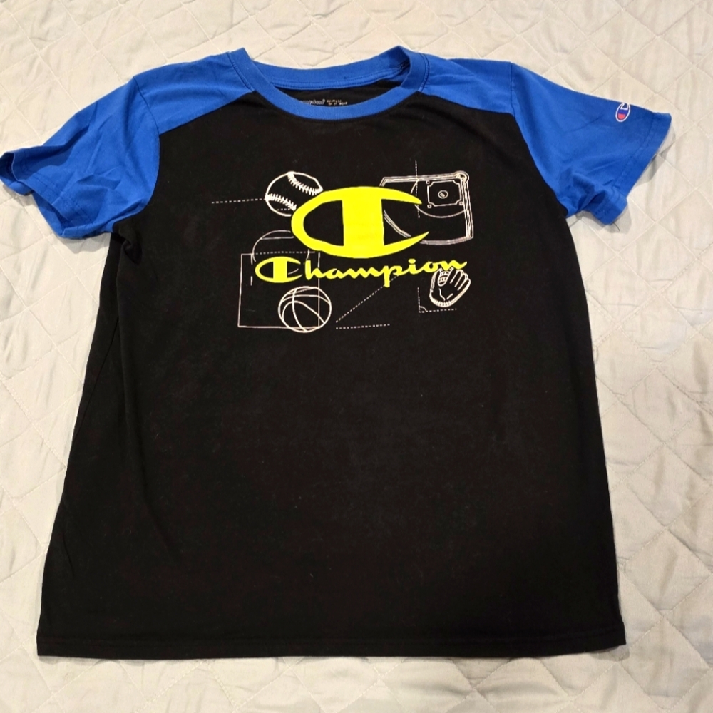 Champion Black and Blue Short Sleeve Tee